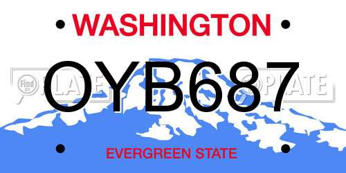 OYB687 Washington License Plate