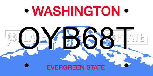 OYB68T Washington License Plate