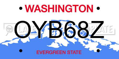 OYB68Z Washington License Plate