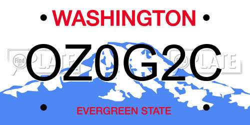 OZ0G2C Washington License Plate