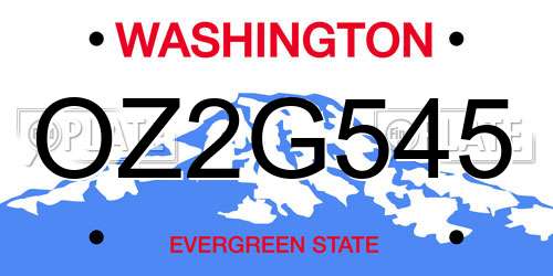 OZ2G545 Washington License Plate
