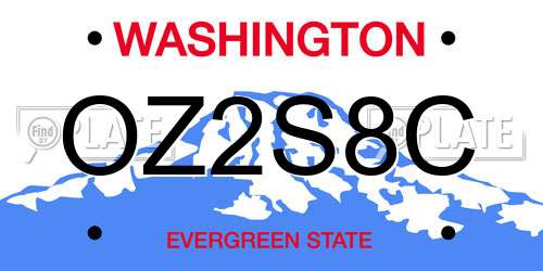 OZ2S8C Washington License Plate