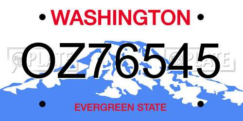 OZ76545 Washington License Plate