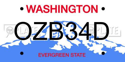 OZB34D Washington License Plate
