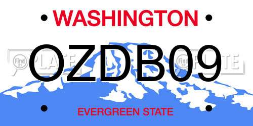 OZDB09 Washington License Plate