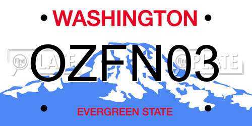 OZFN03 Washington License Plate