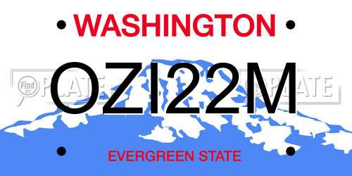 OZI22M Washington License Plate