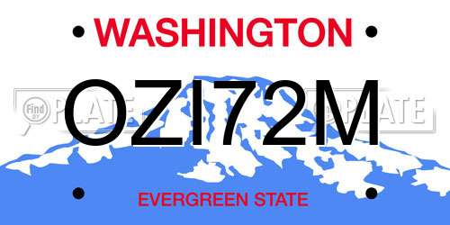 OZI72M Washington License Plate