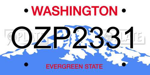 OZP2331 Washington License Plate