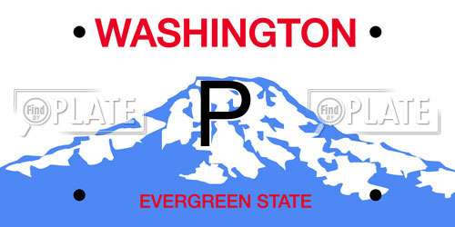 P Washington License Plate