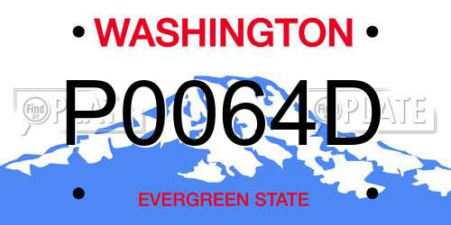 P0064D Washington License Plate
