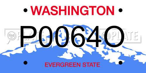 P0064O Washington License Plate