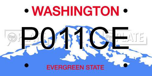 P011CE Washington License Plate