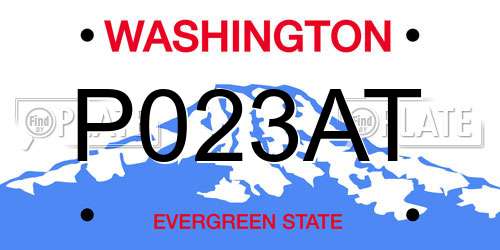 P023AT Washington License Plate