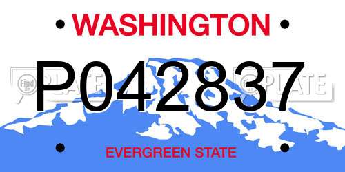 P042837 Washington License Plate