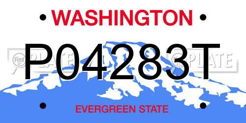 P04283T Washington License Plate