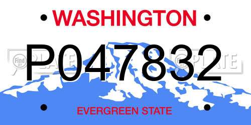 P047832 Washington License Plate