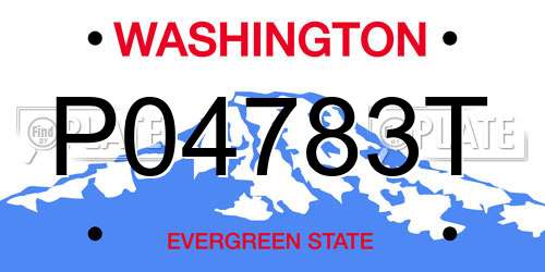 P04783T Washington License Plate