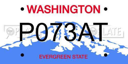 P073AT Washington License Plate