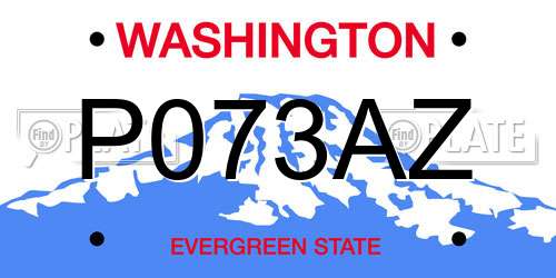 P073AZ Washington License Plate