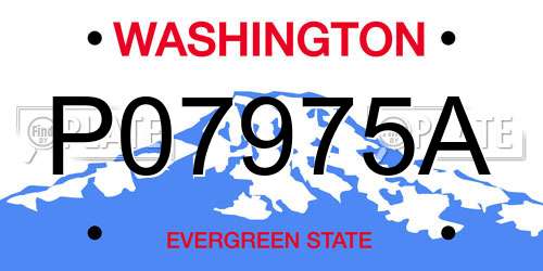 P07975A Washington License Plate