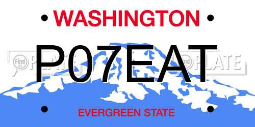 P07EAT Washington License Plate