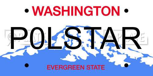 P0LSTAR Washington License Plate