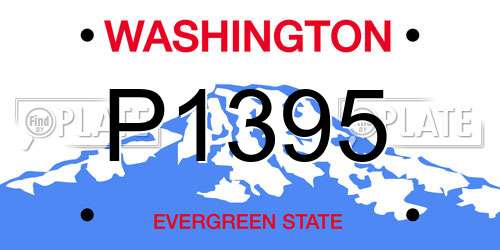 P1395 Washington License Plate