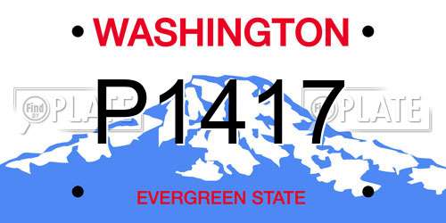 P1417 Washington License Plate