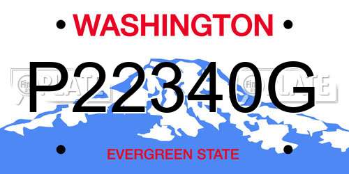 P22340G Washington License Plate