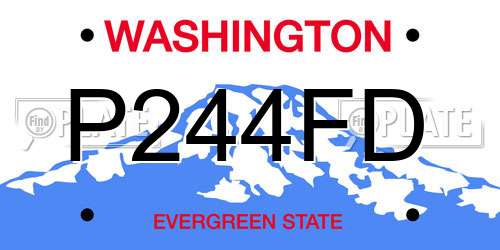 P244FD Washington License Plate