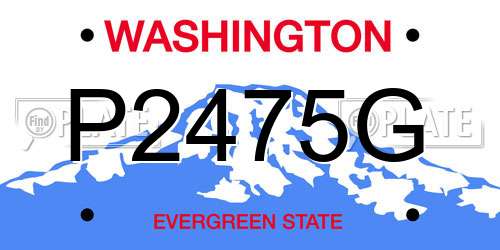 P2475G Washington License Plate