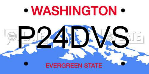 P24DVS Washington License Plate