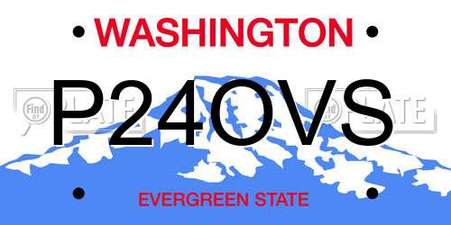 P24OVS Washington License Plate