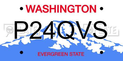 P24QVS Washington License Plate