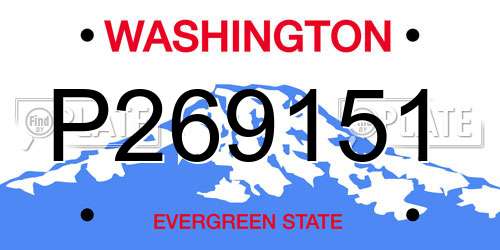 P269151 Washington License Plate