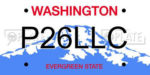 P26LLC Washington License Plate