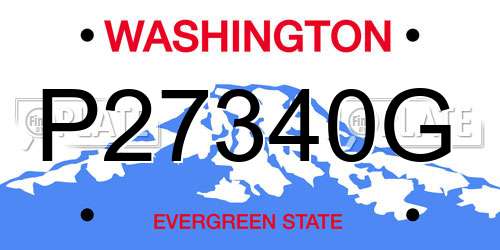 P27340G Washington License Plate
