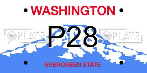 P28 Washington License Plate