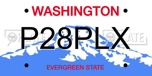 P28PLX Washington License Plate