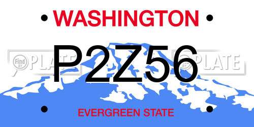 P2Z56 Washington License Plate
