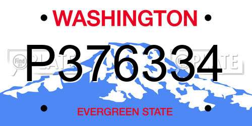 P376334 Washington License Plate