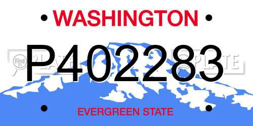 P402283 Washington License Plate