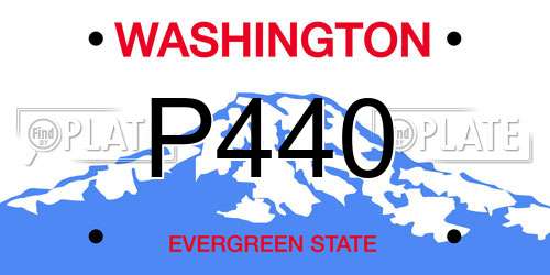 P440 Washington License Plate
