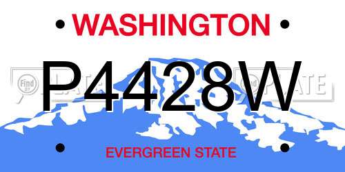 P4428W Washington License Plate