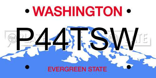 P44TSW Washington License Plate