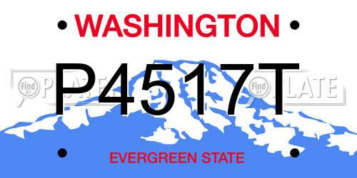 P4517T Washington License Plate