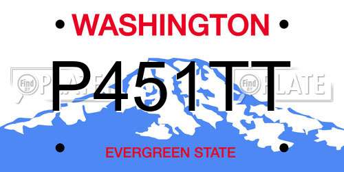 P451TT Washington License Plate