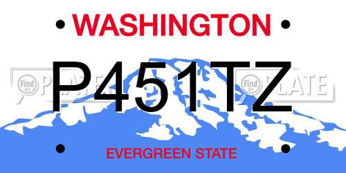 P451TZ Washington License Plate