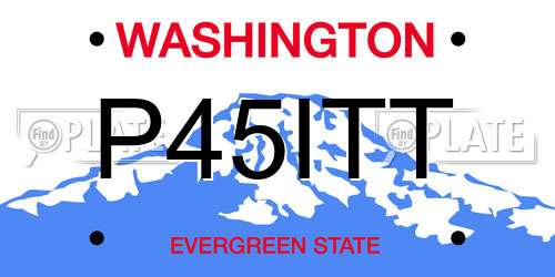 P45ITT Washington License Plate